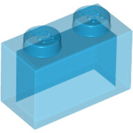 LEGO Trans-Dark Blue Brick 1 x 2 without Bottom Tube 3065 - 306543
