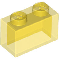 LEGO Trans-Yellow Brick 1 x 2 without Bottom Tube 3065 - 306544