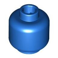 LEGO Blue Minifigure, Head (Plain) - Hollow Stud 3626c - 4586188