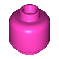 LEGO Dark Pink Minifigure, Head (Plain) - Hollow Stud 3626c - 6029725