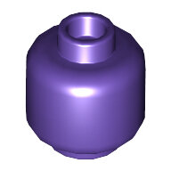 LEGO Dark Purple Minifigure, Head (Plain) - Hollow Stud 3626c - 6173631