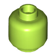 LEGO Lime Minifigure, Head (Plain) - Hollow Stud 3626c - 4614249