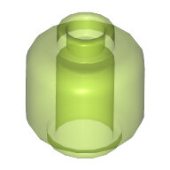 LEGO Trans-Bright Green Minifigure, Head (Plain) - Hollow Stud 3626c - 6192847