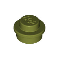 LEGO Olive Green Plate, Round 1 x 1 Straight Side 4073 - 6258990