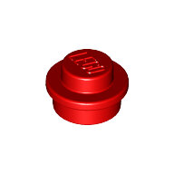LEGO Red Plate, Round 1 x 1 Straight Side 4073 - 614121