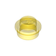 LEGO Trans-Yellow Plate, Round 1 x 1 Straight Side 4073 - 3005744