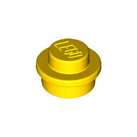 LEGO Yellow Plate, Round 1 x 1 Straight Side 4073 - 614124