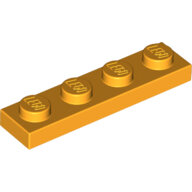 LEGO Bright Light Orange Plate 1 x 4 3710 - 6020073