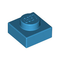 LEGO Dark Azure Plate 1 x 1 3024 - 6151664
