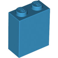 LEGO Dark Azure Brick 1 x 2 x 2 with Inside Stud Holder 3245c - 6219792