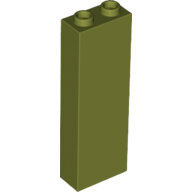 LEGO Olive Green Brick 1 x 2 x 5 - Blocked Open Studs or Hollow Studs 2454 - 6136742