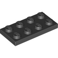 LEGO Black Plate 2 x 4 3020 - 302026