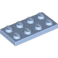 LEGO Bright Light Blue Plate 2 x 4 3020 - 6132418