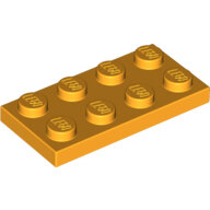 LEGO Bright Light Orange Plate 2 x 4 3020 - 6097511