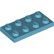 LEGO Medium Azure Plate 2 x 4 3020 - 4655256