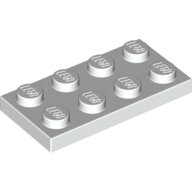 LEGO White Plate 2 x 4 3020 - 302001