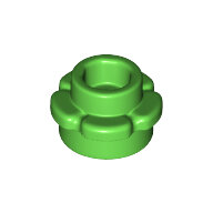 LEGO Bright Green Plate, Round 1 x 1 with Flower Edge (5 Petals) 24866 - 6206150