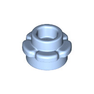 LEGO Bright Light Blue Plate, Round 1 x 1 with Flower Edge (5 Petals) 24866 - 6209683