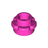 LEGO Dark Pink Plate, Round 1 x 1 with Flower Edge (5 Petals) 24866 - 6209679