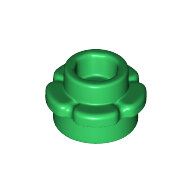 LEGO Green Plate, Round 1 x 1 with Flower Edge (5 Petals) 24866 - 6135287