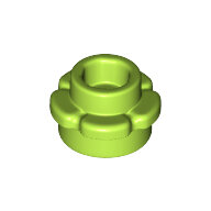 LEGO Lime Plate, Round 1 x 1 with Flower Edge (5 Petals) 24866 - 6209692