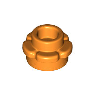 LEGO Orange Plate, Round 1 x 1 with Flower Edge (5 Petals) 24866 - 6214234