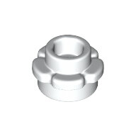 LEGO White Plate, Round 1 x 1 with Flower Edge (5 Petals) 24866 - 6206149