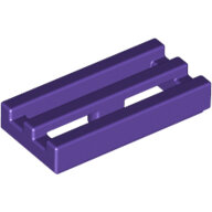 LEGO Dark Purple Tile, Modified 1 x 2 Grille with Bottom Groove / Lip 2412b - 4655690