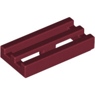 LEGO Dark Red Tile, Modified 1 x 2 Grille with Bottom Groove / Lip 2412b - 4541506
