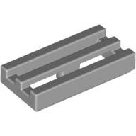 LEGO Light Bluish Gray Tile, Modified 1 x 2 Grille with Bottom Groove / Lip 2412b - 4211350