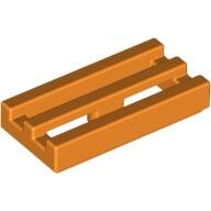 LEGO Orange Tile, Modified 1 x 2 Grille with Bottom Groove / Lip 2412b - 4125254