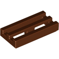 LEGO Reddish Brown Tile, Modified 1 x 2 Grille with Bottom Groove / Lip 2412b - 4224243