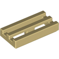 LEGO Tan Tile, Modified 1 x 2 Grille with Bottom Groove / Lip 2412b - 4124456