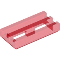 LEGO Trans-Red Tile, Modified 1 x 2 Grille with Bottom Groove / Lip 2412b - 4190187