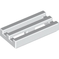 LEGO White Tile, Modified 1 x 2 Grille with Bottom Groove / Lip 2412b - 241201