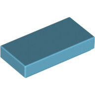LEGO Medium Azure Tile 1 x 2 with Groove 3069b - 4649741