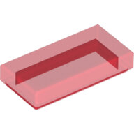 LEGO Trans-Red Tile 1 x 2 with Groove 3069b - 6251290