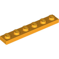 LEGO Bright Light Orange Plate 1 x 6 3666 - 6020074