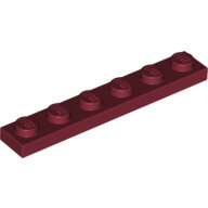 LEGO Dark Red Plate 1 x 6 3666 - 4539062