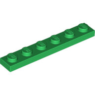 LEGO Green Plate 1 x 6 3666 - 366628