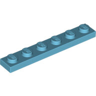 LEGO Medium Azure Plate 1 x 6 3666 - 4625036