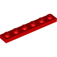 LEGO Red Plate 1 x 6 3666 - 366621
