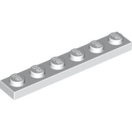 LEGO White Plate 1 x 6 3666 - 366601