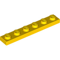 LEGO Yellow Plate 1 x 6 3666 - 366624