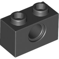 LEGO Black Technic, Brick 1 x 2 with Hole 3700 - 370026