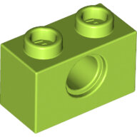LEGO Lime Technic, Brick 1 x 2 with Hole 3700 - 6132372
