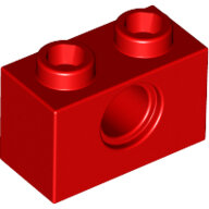 LEGO Red Technic, Brick 1 x 2 with Hole 3700 - 370021