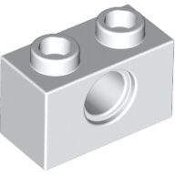 LEGO White Technic, Brick 1 x 2 with Hole 3700 - 370001