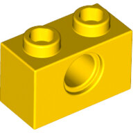 LEGO Yellow Technic, Brick 1 x 2 with Hole 3700 - 370024