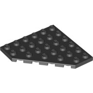 LEGO Black Wedge, Plate 6 x 6 Cut Corner 6106 - 4106977